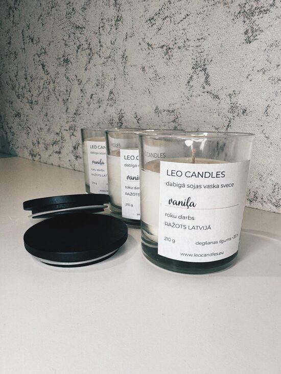 Sojas vaska svece Clear